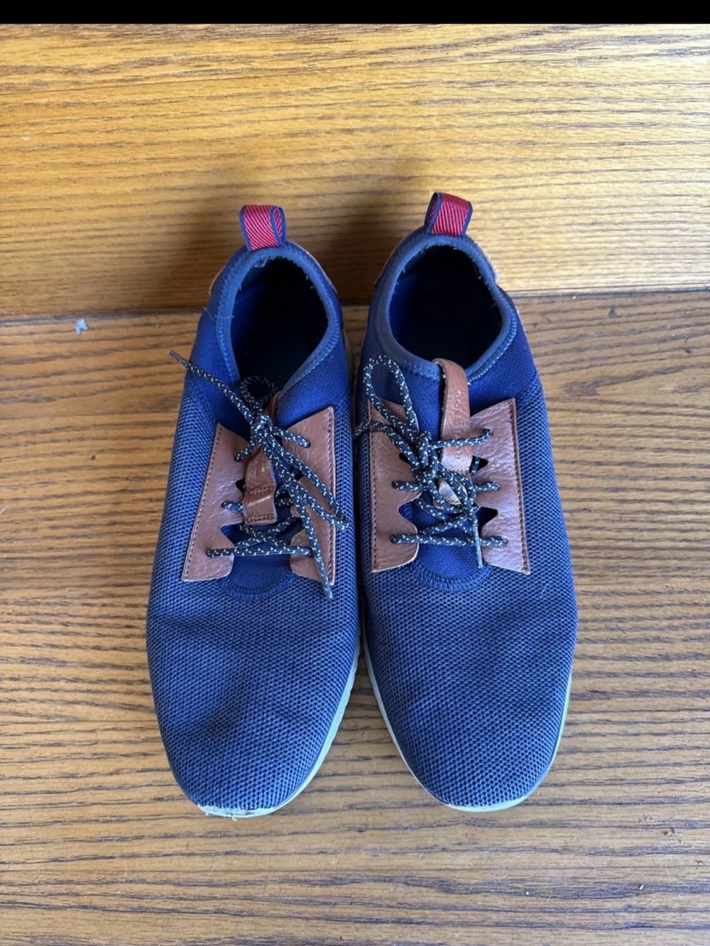 Cole Haan Zerogrand Men's Navy Casual Lace-Up Sneakers with Brown Accents